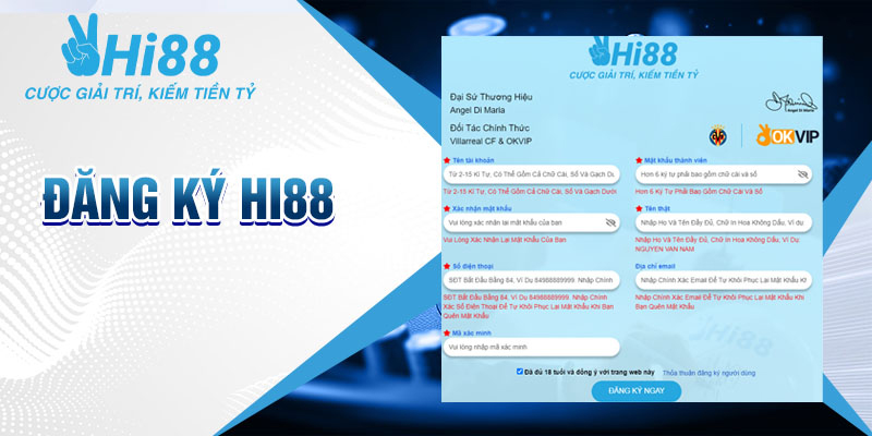 4 bước thực hiện đăng ký tài khoản Hi88 chi tiết